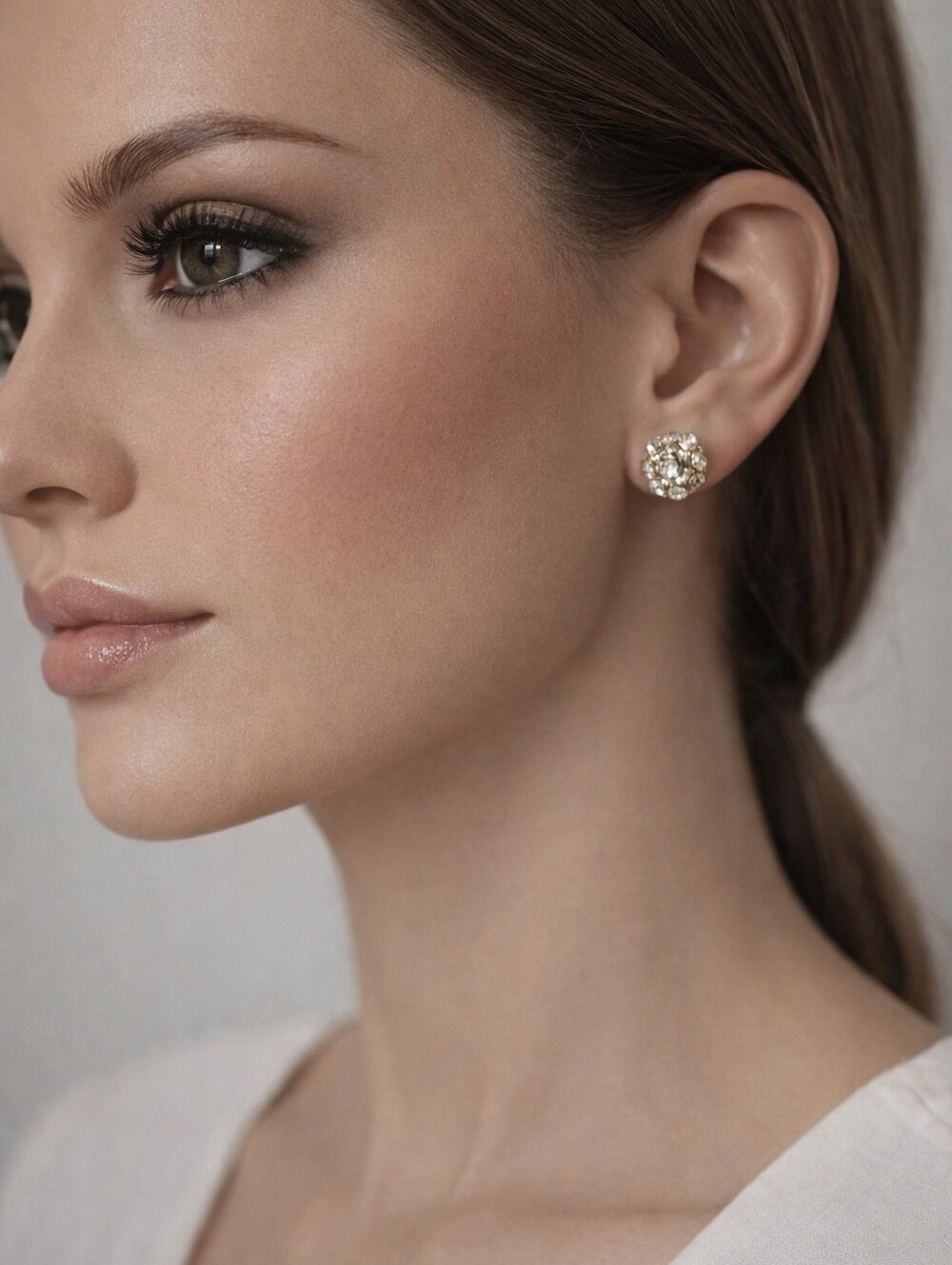 Crystal Cluster Gold Ball Stud Earrings – Elegant Women’s Fashion Jewelry